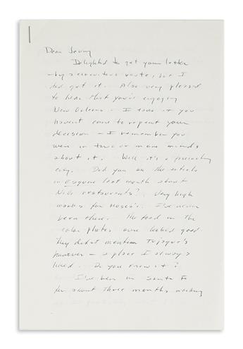 MCCARTHY, CORMAC. Autograph Letter Signed.